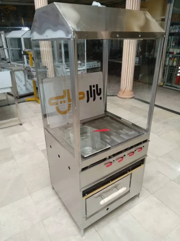 فر ساندویچی ۳ کاره زیر پیتزا خور ورق طلایی هود مکعبی