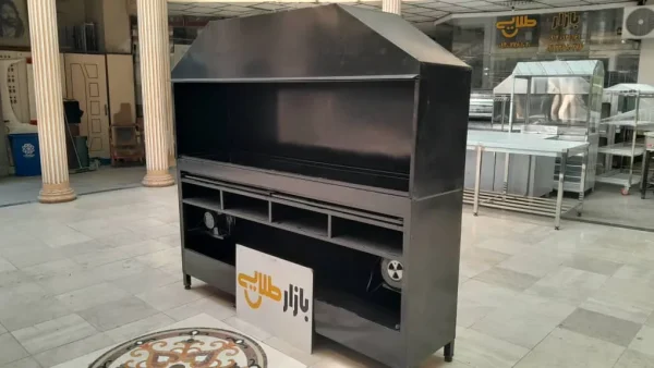 منقل کباب پز ذغالی بدنه آهنی ۸ دهم رنگ کوره ای