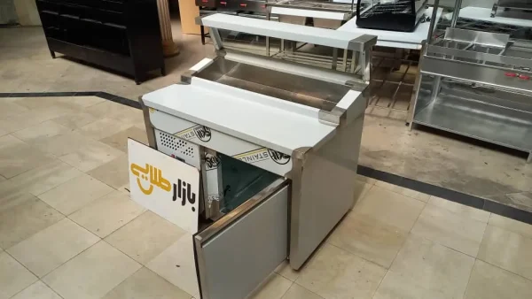 تاپینگ پیتزا ۶ لگنه استیل(بدون لگن) زیر یخچالی ساندویچی فست فود