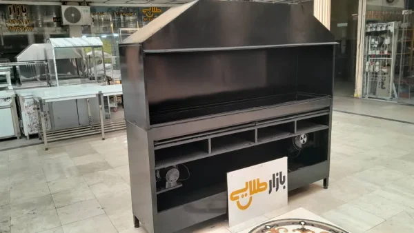 منقل کباب پز ذغالی بدنه آهنی ۸ دهم رنگ کوره ای