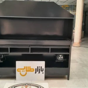 منقل کباب پز ذغالی بدنه آهنی ۸ دهم رنگ کوره ای