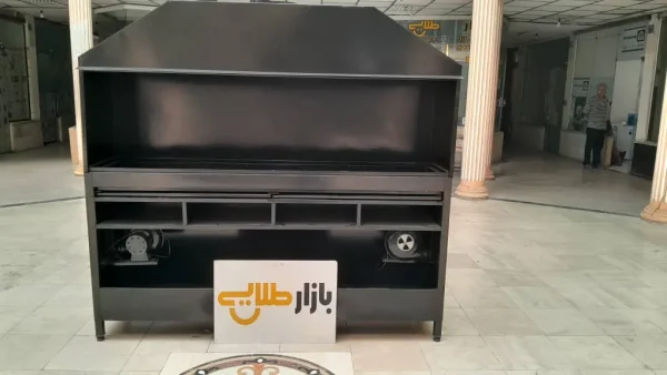 منقل کباب پز ذغالی بدنه آهنی ۸ دهم رنگ کوره ای