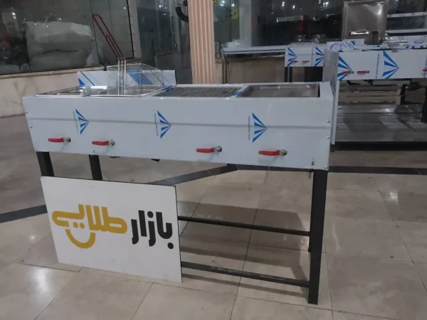 فر ساندویچی ساندویچ اغذیه ترکیبی مرکب بغل سرخ کن صنعتی ۴ کاره خطی نیم تنه