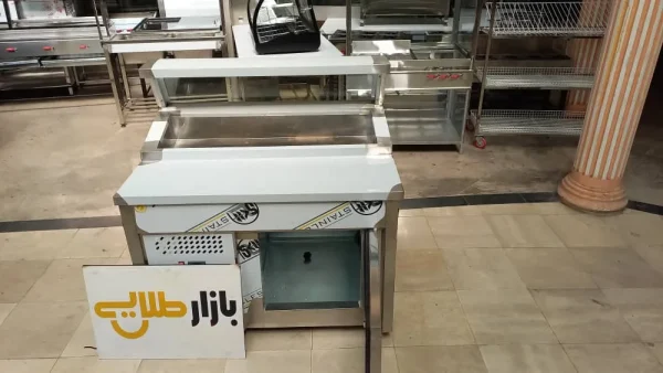 تاپینگ پیتزا ۶ لگنه استیل(بدون لگن) زیر یخچالی ساندویچی فست فود