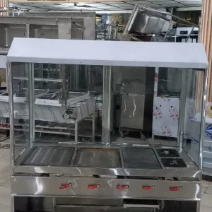 فر ساندویچی دو چدنه بغل گریل ذغالی