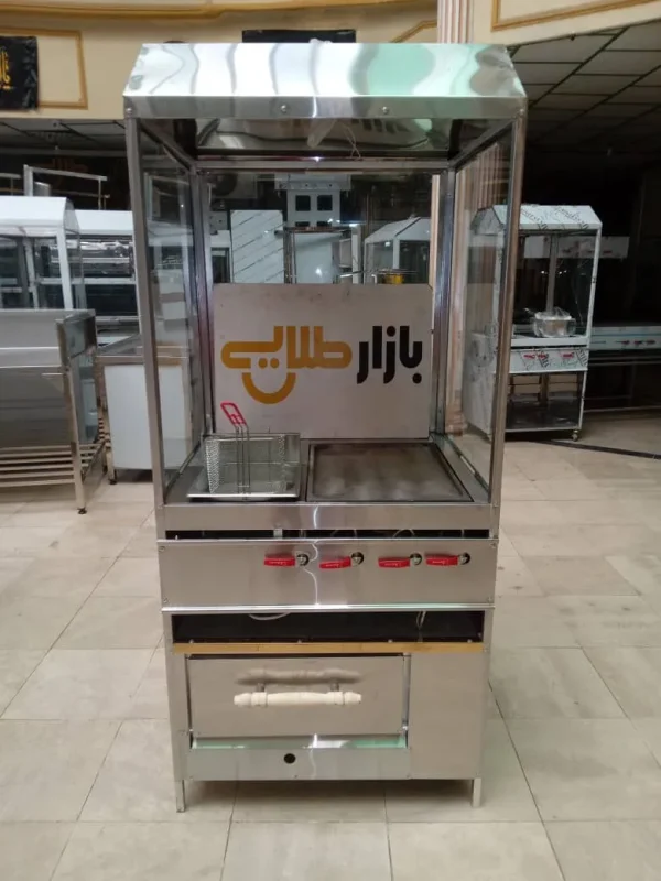 فر ساندویچی ۳ کاره زیر پیتزا خور ورق طلایی هود مکعبی