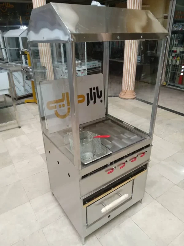 فر ساندویچی ۳ کاره زیر پیتزا خور ورق طلایی هود مکعبی